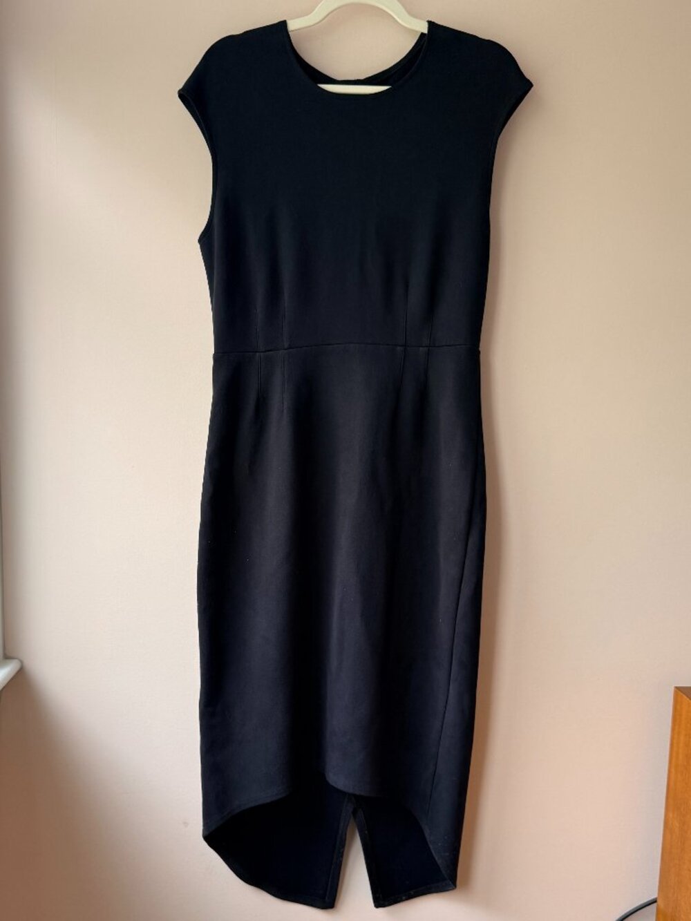 Level 99 Black Asymmetrical Midi Dress Sleeveless Size L